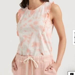 💫Lucky Brand Orange/White Tiedye sleeveless shirt 7WDG1172- Large 12/14